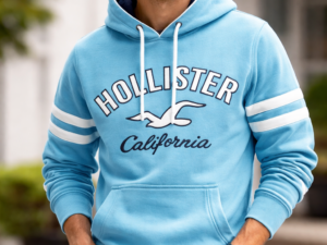 Winter hoodie for men sky blue