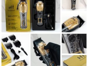HTC CT-7202 luxury professional hair clipper with transparent design and LED display