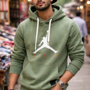 Men’s Green Hooded Sweatshirt | Winter Wear Hoodie