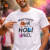 👕 Key Features ✔ Trendy & Funny Holi Quote Design ✔ Soft & Comfortable Fabric ✔ Colorful Long-Lasting Print ✔ Perfect for Holi Celebration & Parties ✔ Easy to Wash & Wear 🧵 Fabric & Quality Fabric: 100% Cotton / Cotton Blend Fit: Regular Fit Neck: Round Neck Sleeve: Half Sleeve 🎨 Color T-Shirt Color: White Print Color: Multi-Color (Holi Theme)