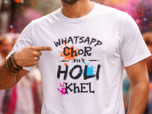 👕 Key Features ✔ Trendy & Funny Holi Quote Design ✔ Soft & Comfortable Fabric ✔ Colorful Long-Lasting Print ✔ Perfect for Holi Celebration & Parties ✔ Easy to Wash & Wear 🧵 Fabric & Quality Fabric: 100% Cotton / Cotton Blend Fit: Regular Fit Neck: Round Neck Sleeve: Half Sleeve 🎨 Color T-Shirt Color: White Print Color: Multi-Color (Holi Theme)