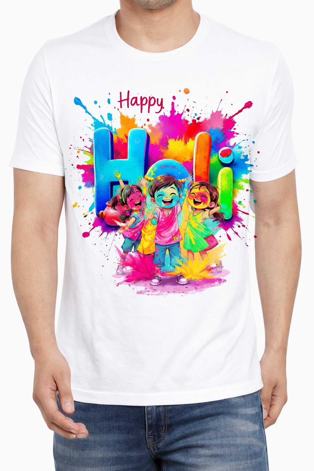 Happy Holi – Colorful Special Printed T-Shirt Happy Holi – Colorful Special Printed T-Shirt