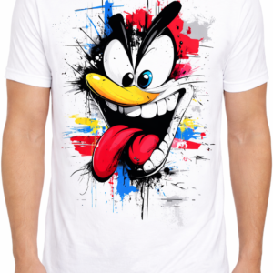 Crazy Cartoon Face – Graffiti Style Printed T-Shirt (Unisex)