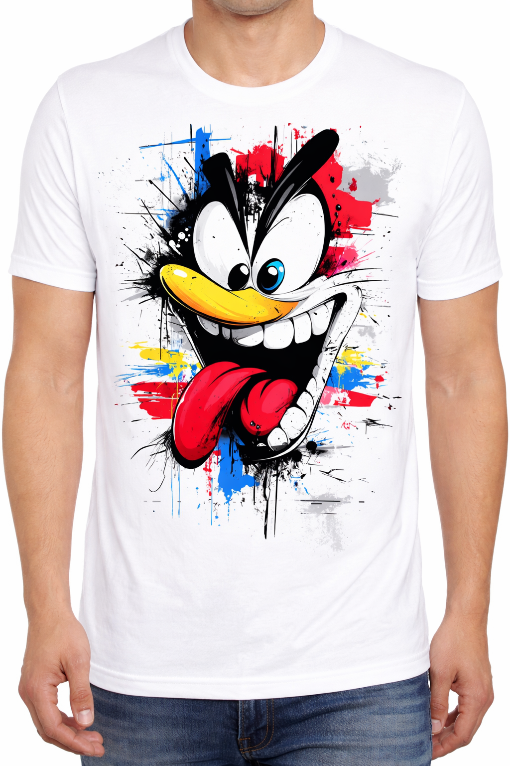 Crazy Cartoon Face – Graffiti Style Printed T-Shirt (Unisex) Crazy Cartoon Face – Graffiti Style Printed T-Shirt (Unisex)