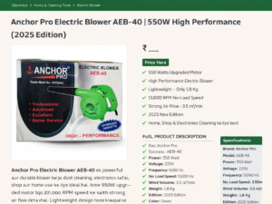 Anchor Pro Electric Blower 550W Front View