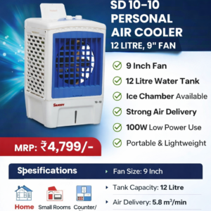 Sanddy SD 10-10 Personal Air Cooler (12 Litre, 9” Fan)