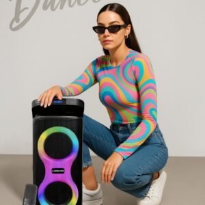 Landmark Dance 60W Bluetooth party speaker with RGB lights and wireless mic