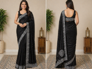 Green saree, designer saree, party wear saree, wedding saree, ladies saree, embroidery saree